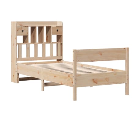 vidaXL Massivholzbett mit Regal ohne Matratze 100x200 cm Kiefer