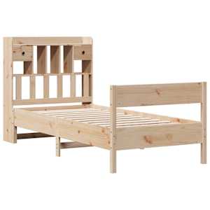 vidaXL Massivholzbett mit Regal ohne Matratze 100x200 cm Kiefer