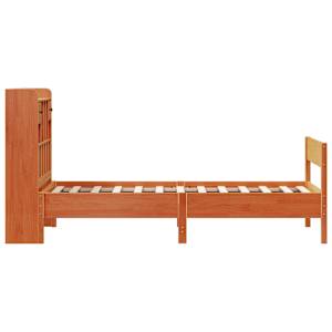 Postel s knihovnou bez matrace hnědá 100x200 cm masiv borovice - obrázek 5