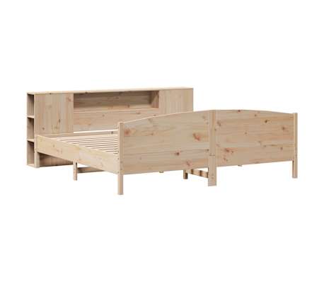 vidaXL Ł&oacute;żko z regałem, bez materaca, 200x200 cm, sosnowe