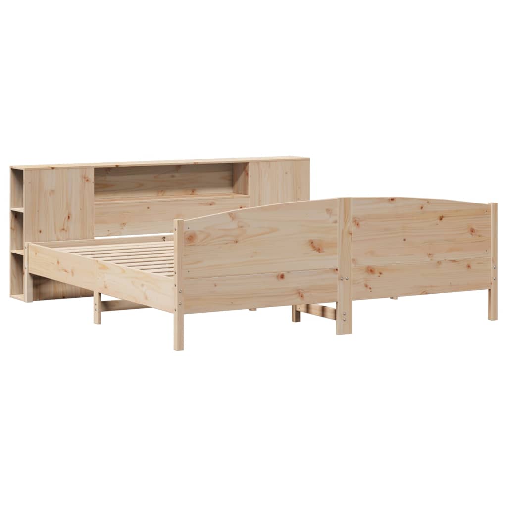 vidaXL Bed met boekenkast zonder matras massief grenenhout 180x200 cm afbeelding