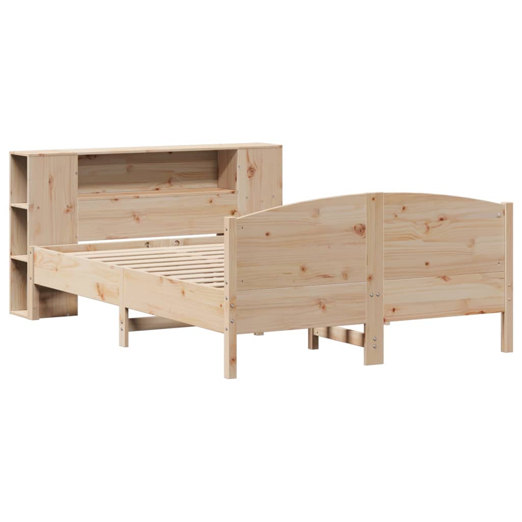 vidaXL Bed met boekenkast zonder matras massief grenenhout 160x200 cm afbeelding