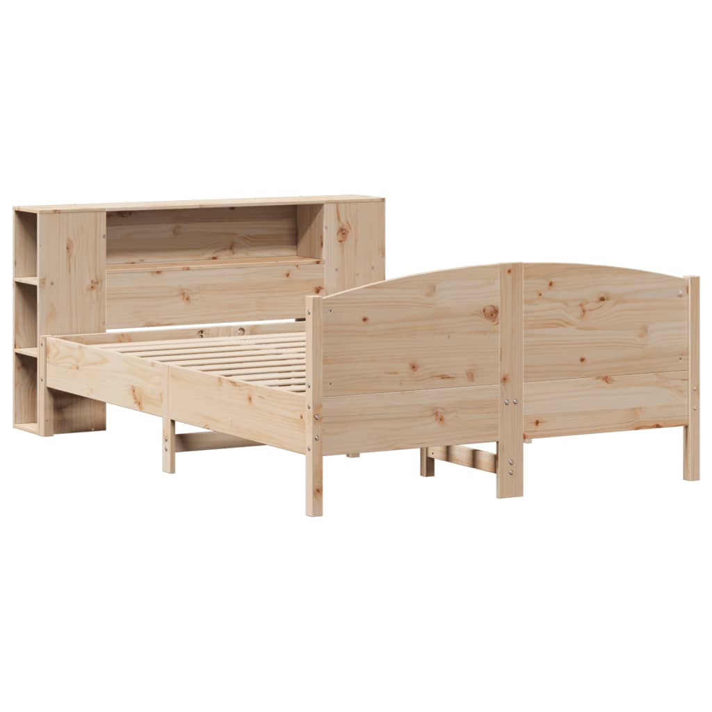 vidaXL Bed met boekenkast zonder matras massief grenenhout 120x200 cm afbeelding