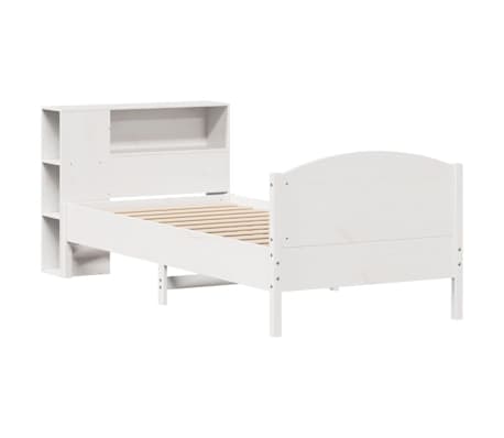vidaXL Lit biblioth&egrave;que sans matelas blanc 100x200 cm bois pin massif