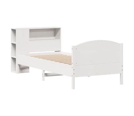 vidaXL Lit biblioth&egrave;que sans matelas blanc 90x200cm bois de pin massif