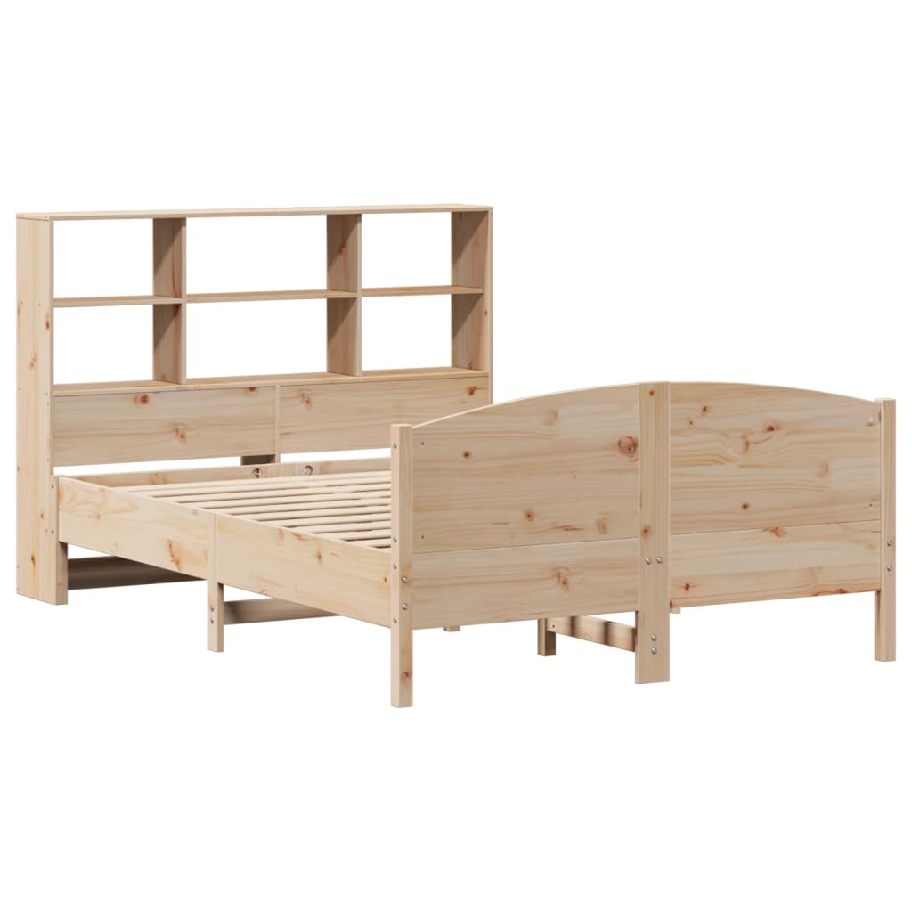 vidaXL Bed met boekenkast zonder matras massief grenenhout 120x190 cm afbeelding