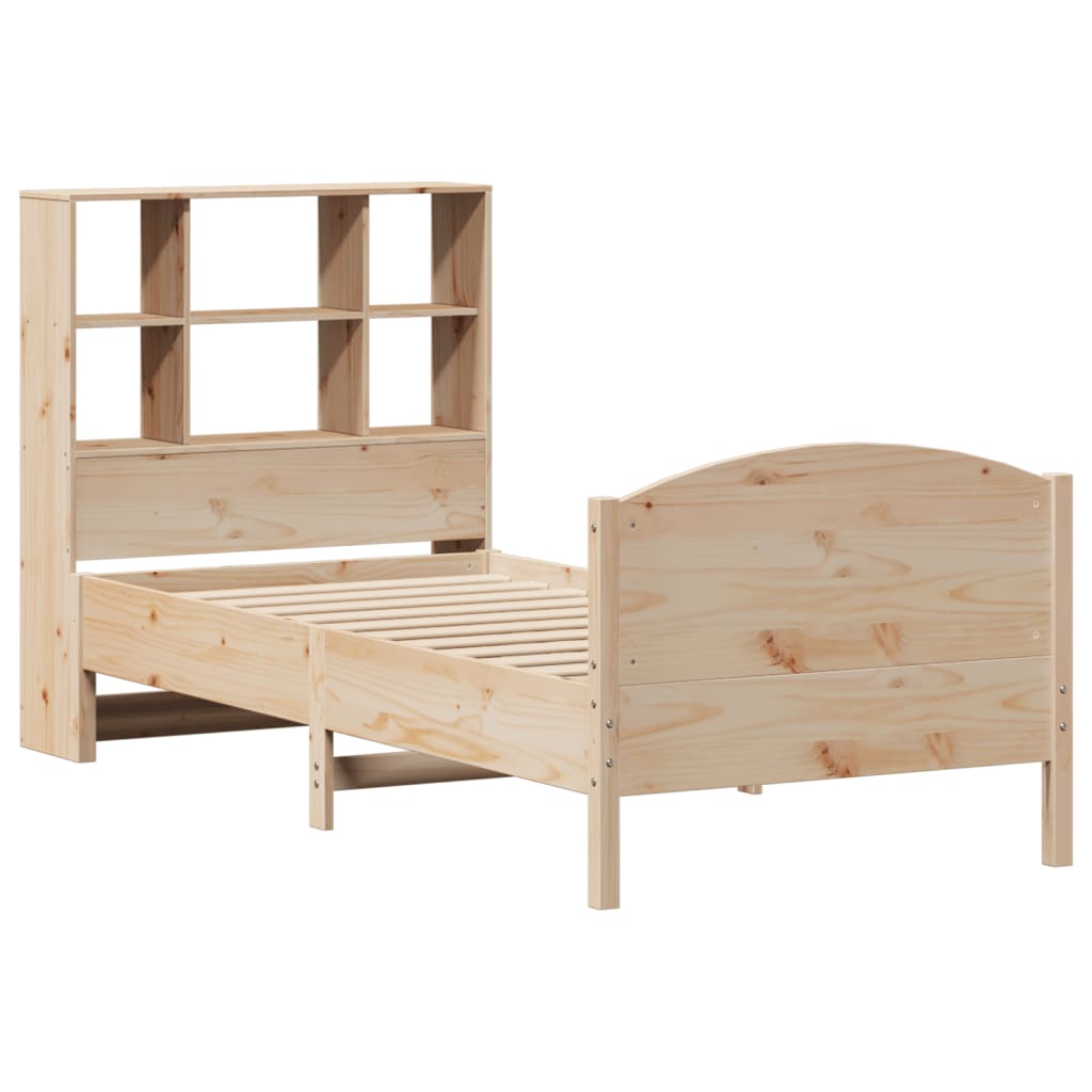 vidaXL Bed met boekenkast zonder matras massief grenenhout 100x200 cm afbeelding