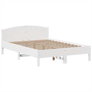 Postel s knihovnou bez matrace bílá 150x200 cm masivní borovice - obrázek 8