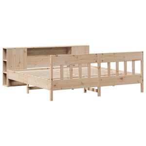 vidaXL riiuliga voodiraam ilma madratsita, 200x200 cm, m&auml;nnipuit