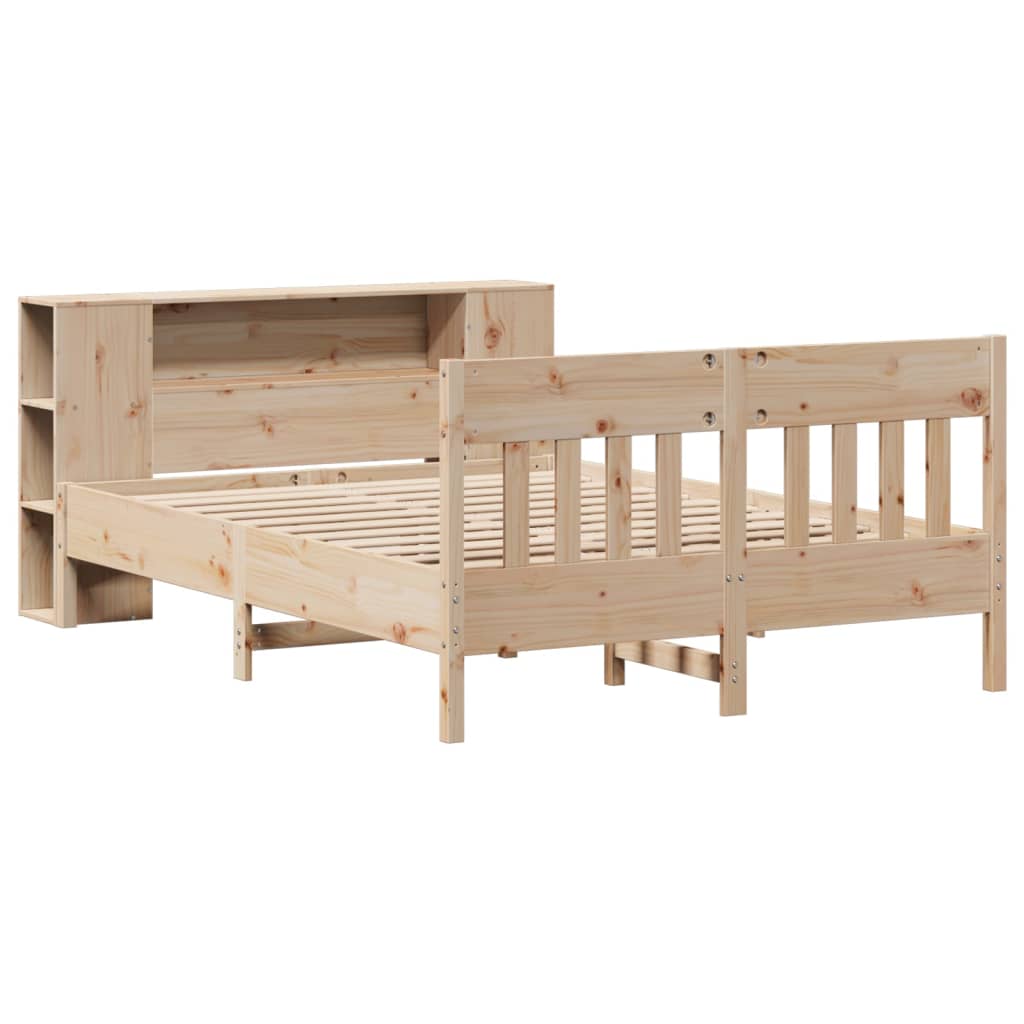 vidaXL Bed met boekenkast zonder matras massief grenenhout 120x200 cm afbeelding