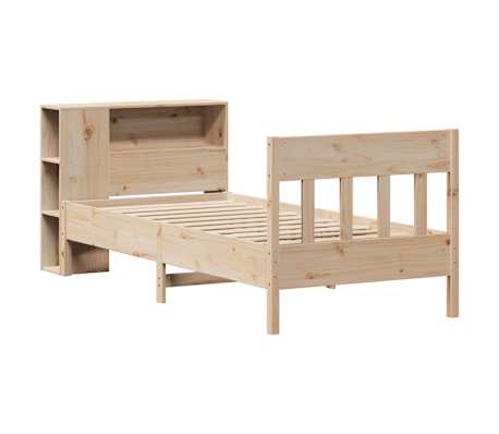 vidaXL Bed met boekenkast zonder matras massief grenenhout 90x200 cm