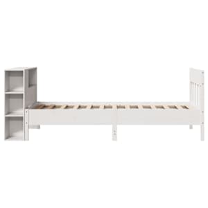 Postel s knihovnou bez matrace bílá 75x190 cm masivní borovice - obrázek 5