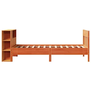 Postel s knihovnou bez matrace hnědá 75x190 cm masivní borovice - obrázek 5