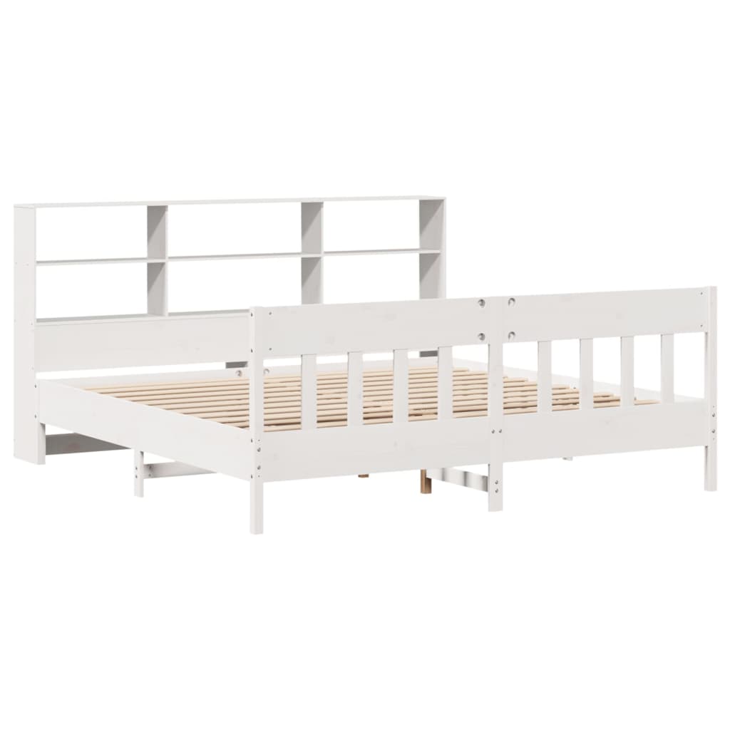 vidaXL Bedframe zonder matras massief grenenhout wit 200x200 cm afbeelding