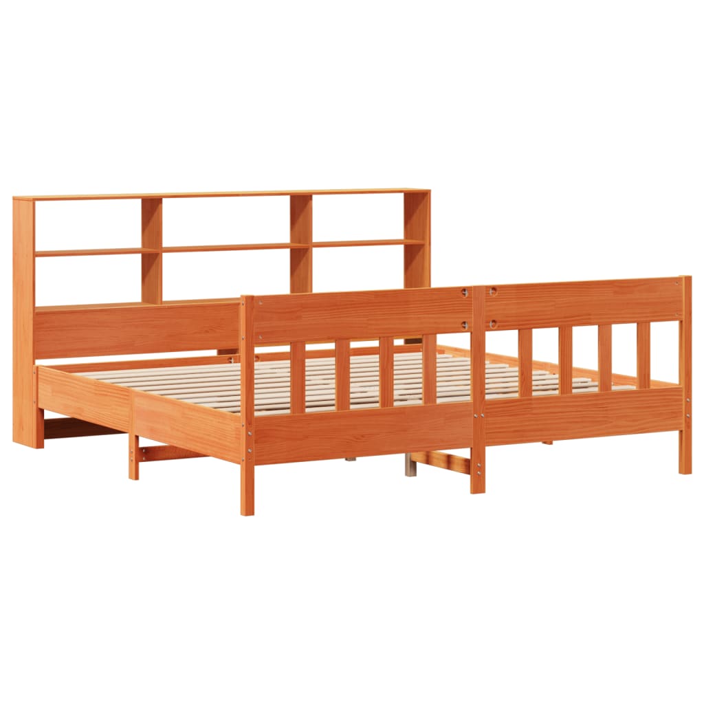 vidaXL Bedframe zonder matras massief grenenhout wasbruin 200x200 cm afbeelding