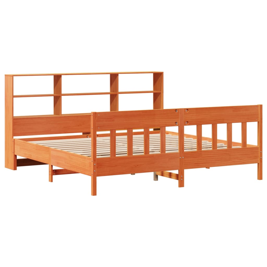 vidaXL Bedframe zonder matras massief grenenhout wasbruin 180x200 cm afbeelding