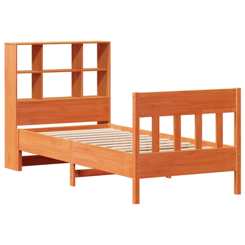 vidaXL Bedframe zonder matras massief grenenhout wasbruin 90x190 cm afbeelding