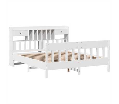 vidaXL Cadru de pat fără saltea, alb, 200x200 cm, lemn masiv pin