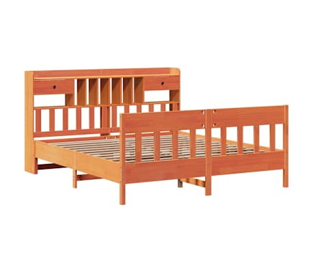 vidaXL Cadre de lit sans matelas cire marron 200x200cm bois pin massif