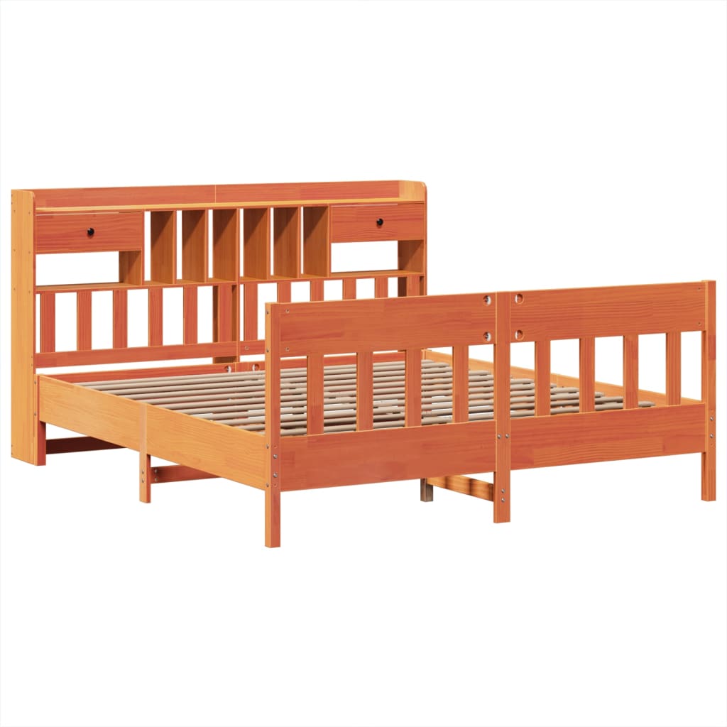vidaXL Bedframe zonder matras massief grenenhout wasbruin 180x200 cm afbeelding