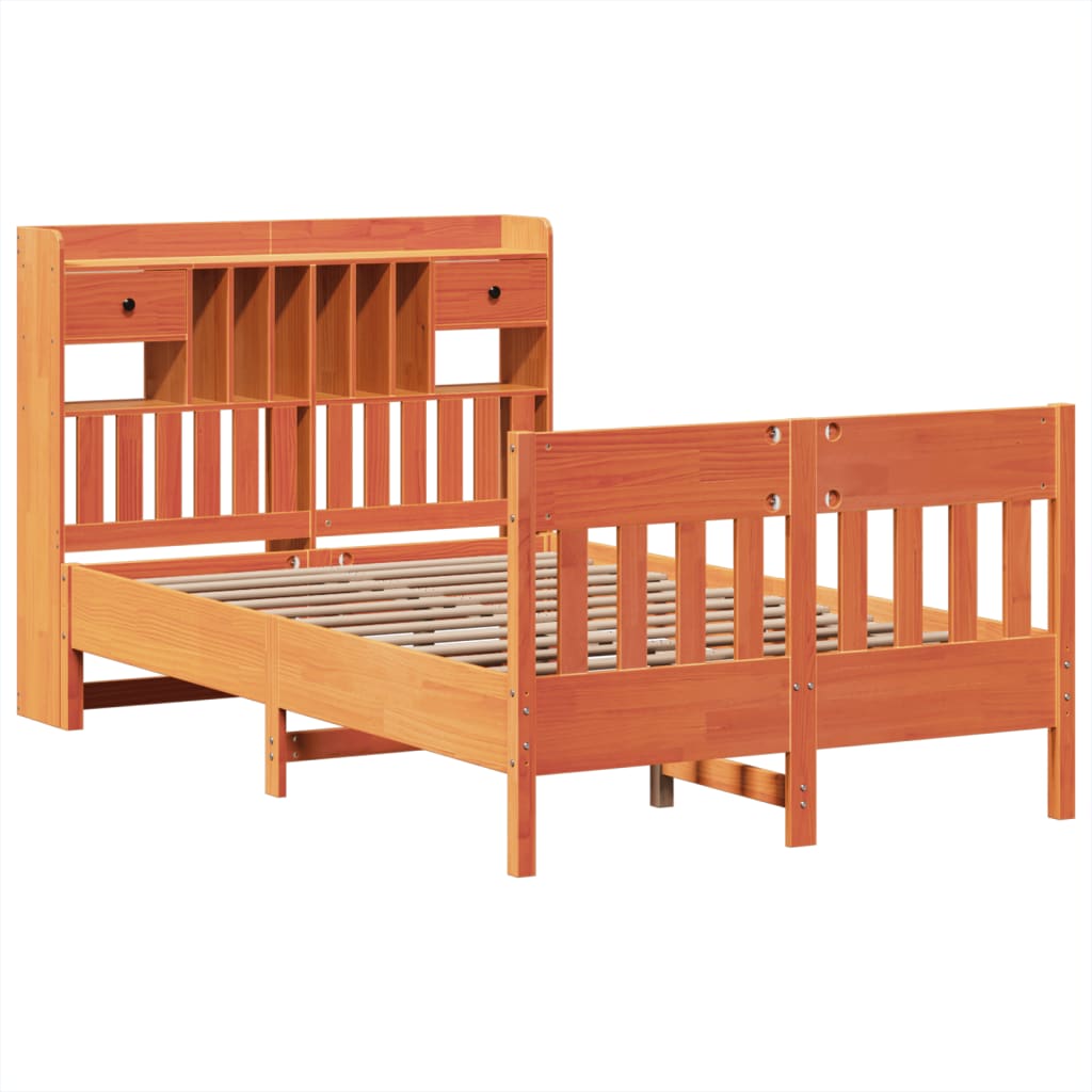 vidaXL Bedframe zonder matras massief grenenhout wasbruin 120x200 cm afbeelding