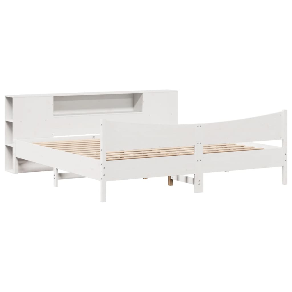 vidaXL Bedframe zonder matras massief grenenhout wit 200x200 cm afbeelding