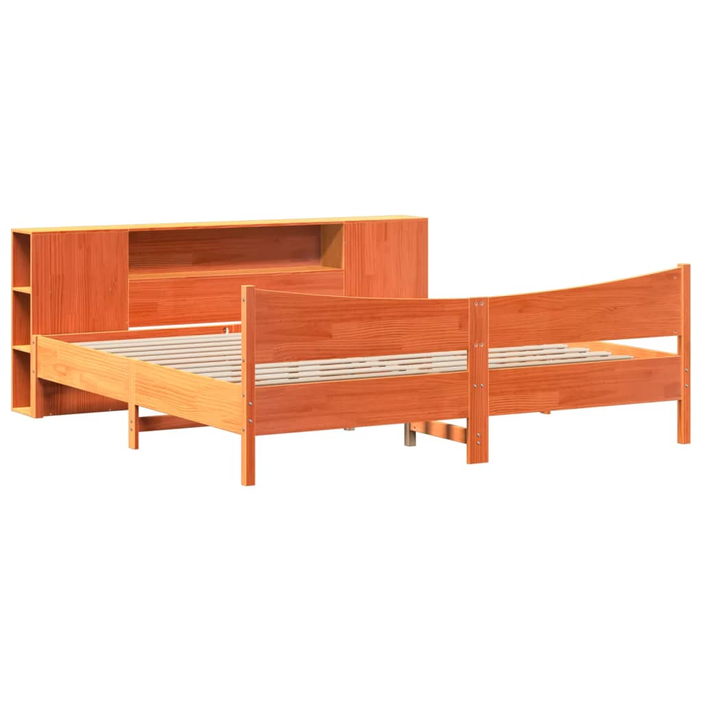 vidaXL Bedframe zonder matras massief grenenhout wasbruin 180x200 cm afbeelding