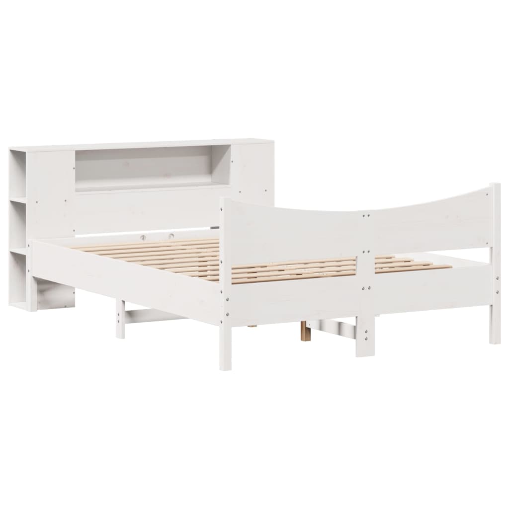 vidaXL Bedframe zonder matras massief grenenhout wit 150x200 cm afbeelding