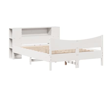 vidaXL Posteljni okvir brez vzmetnice bel 120x200 cm trdna borovina