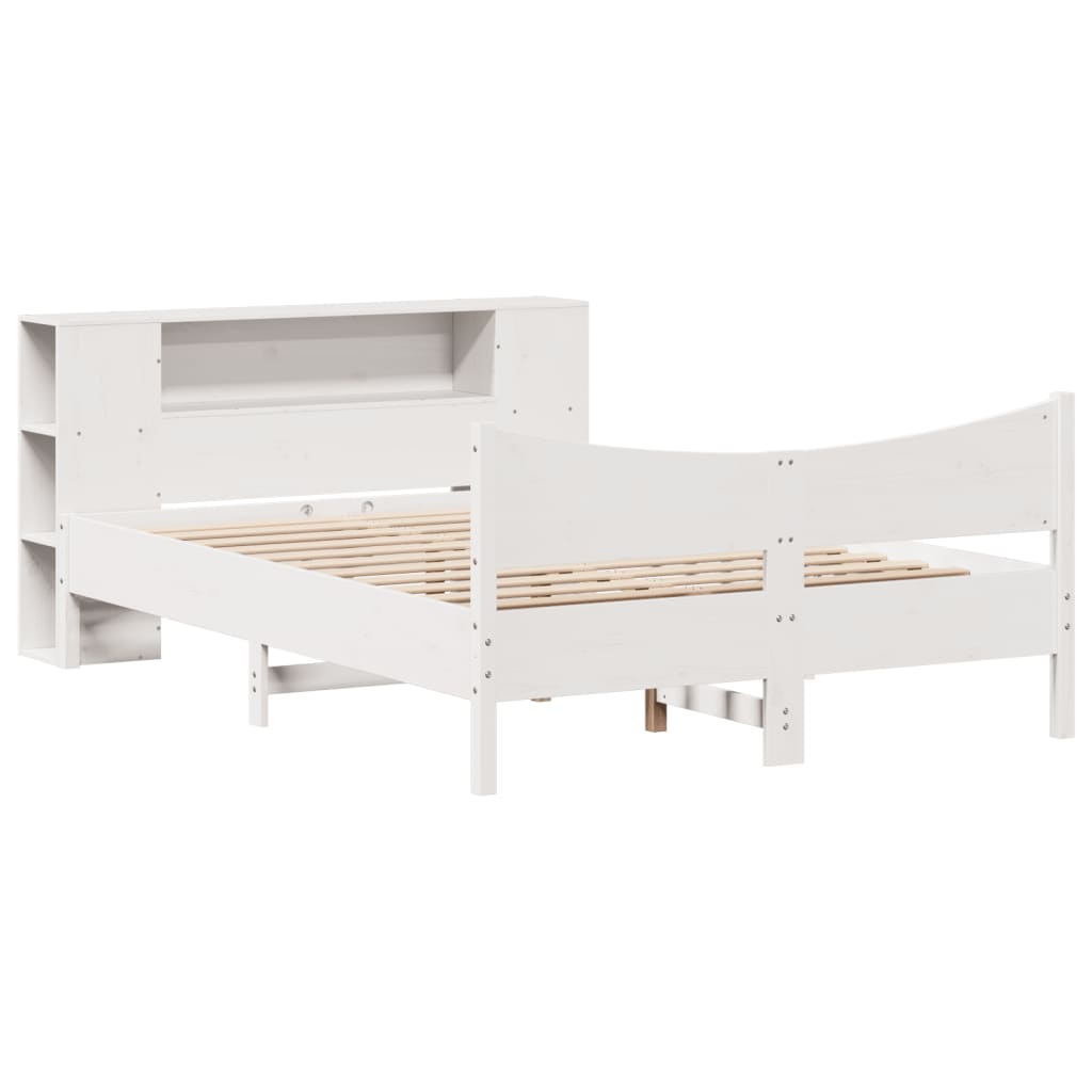vidaXL Bedframe zonder matras massief grenenhout wit 120x190 cm afbeelding