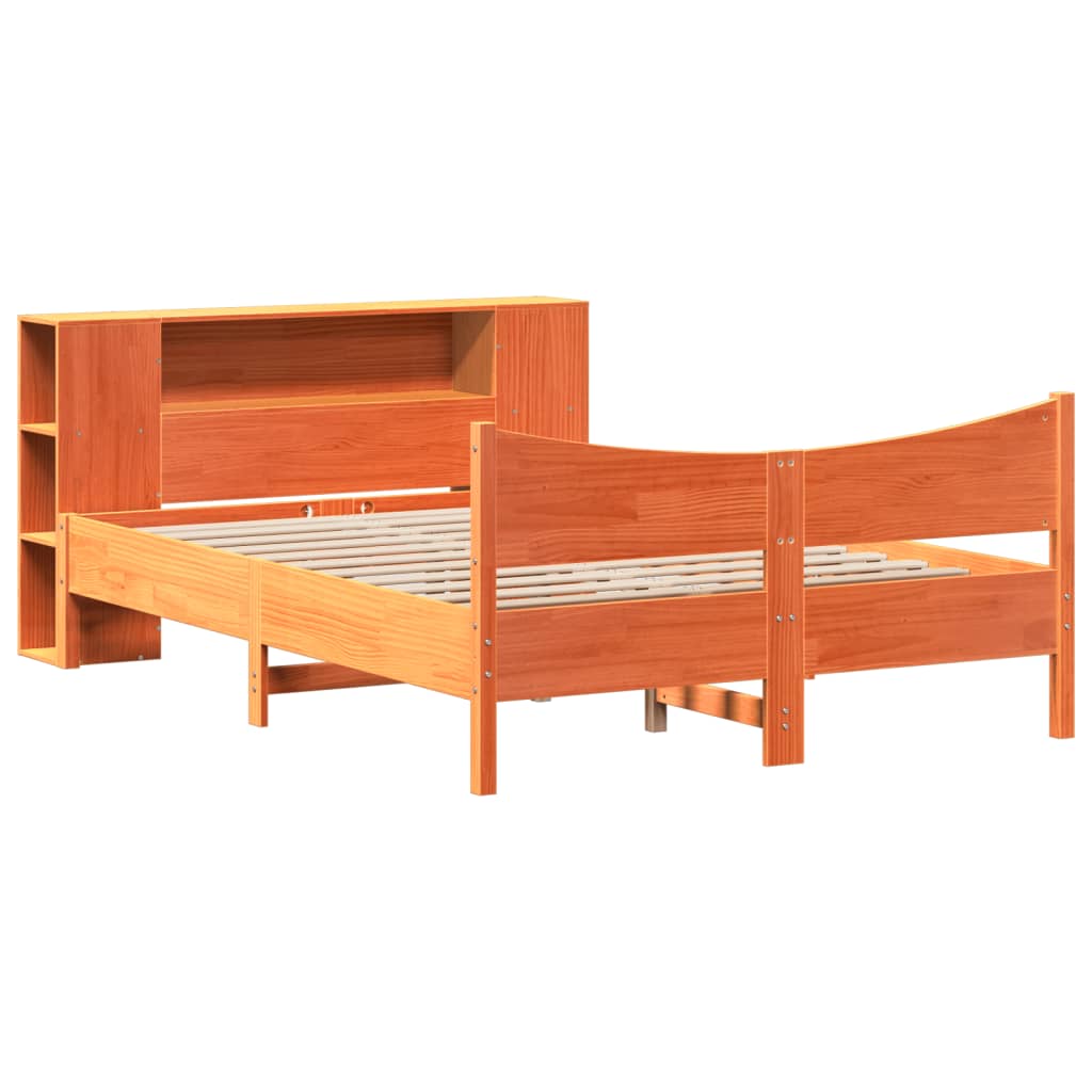 vidaXL Bedframe zonder matras massief grenenhout wasbruin 120x190 cm afbeelding