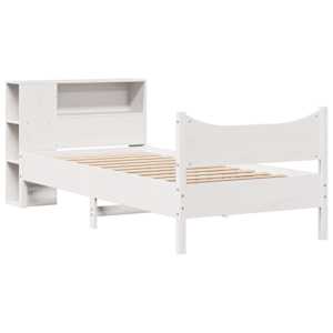 vidaXL Bed Frame without Mattress White 100x200 cm Solid Wood Pine