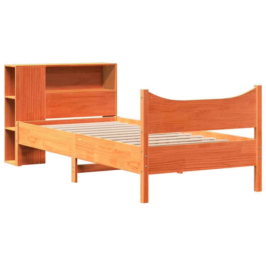 vidaXL Bedframe zonder matras massief grenenhout wasbruin 90x190 cm afbeelding