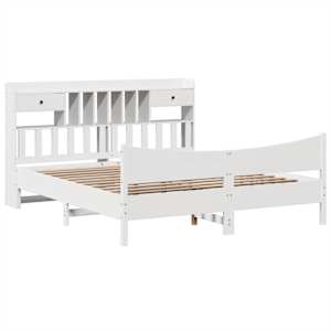 vidaXL Bed Frame without Mattress White 200x200 cm Solid Wood Pine