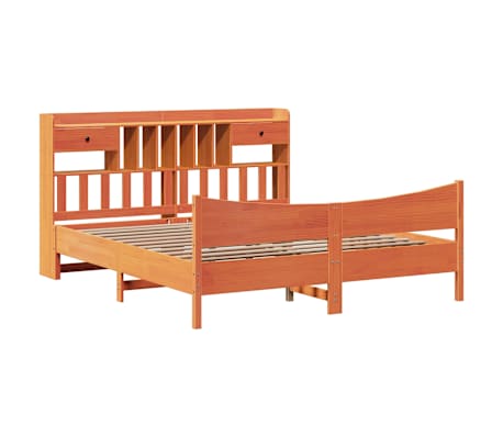 vidaXL Bedframe zonder matras massief grenenhout wasbruin 200x200 cm