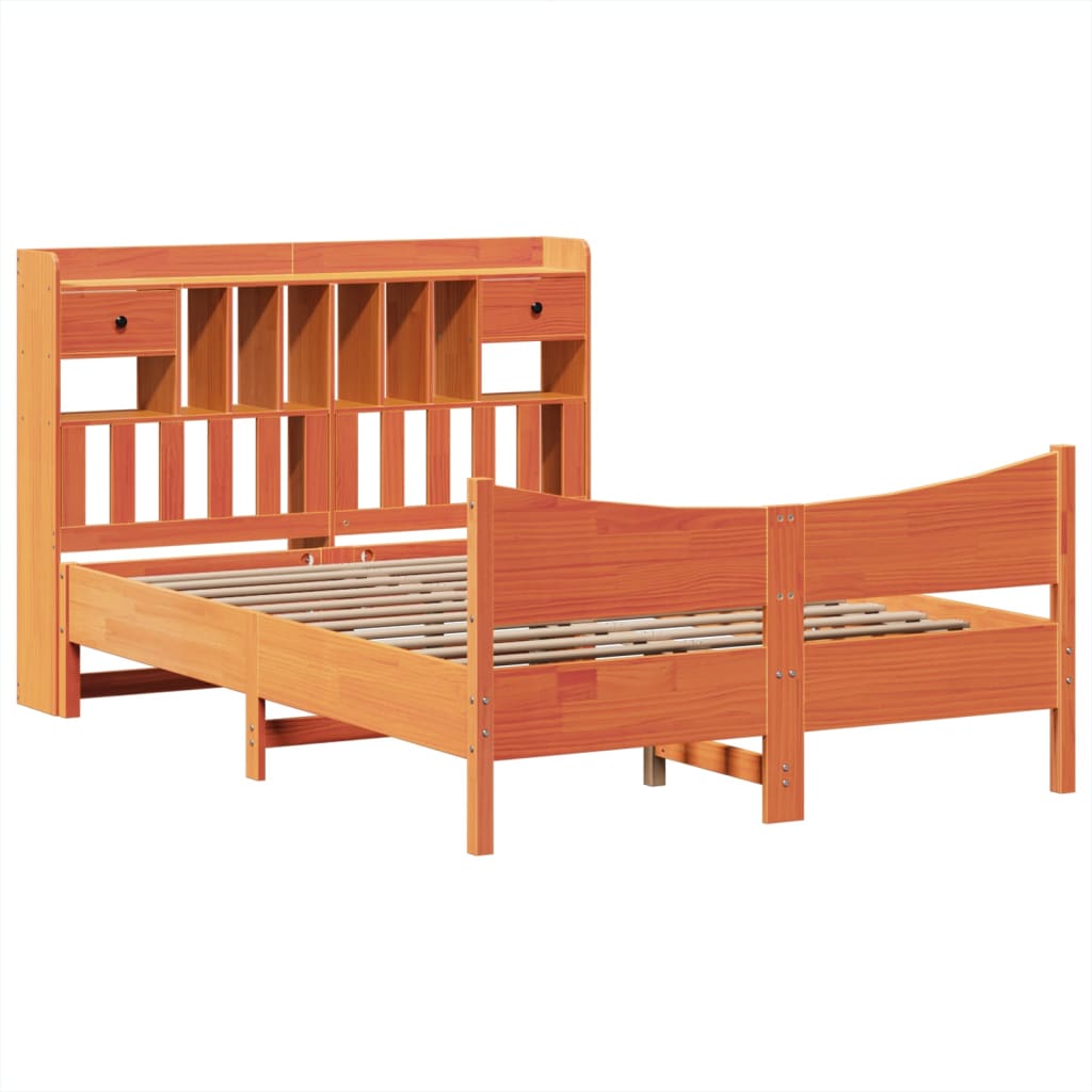 vidaXL Bedframe zonder matras massief grenenhout wasbruin 150x200 cm afbeelding