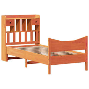 vidaXL Bed Frame without Mattress Wax Brown 90x190 cm Single Solid Wood Pine