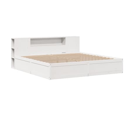 vidaXL Massivholzbett ohne Matratze Wei&szlig; 200x200 cm Kiefernholz