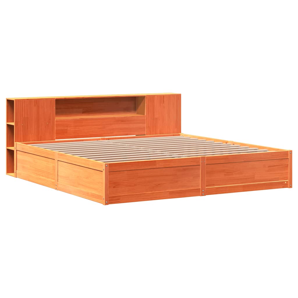 vidaXL Bedframe zonder matras massief grenenhout wasbruin 180x200 cm afbeelding