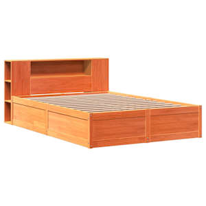 vidaXL Bedframe zonder matras massief grenenhout wasbruin 120x190 cm