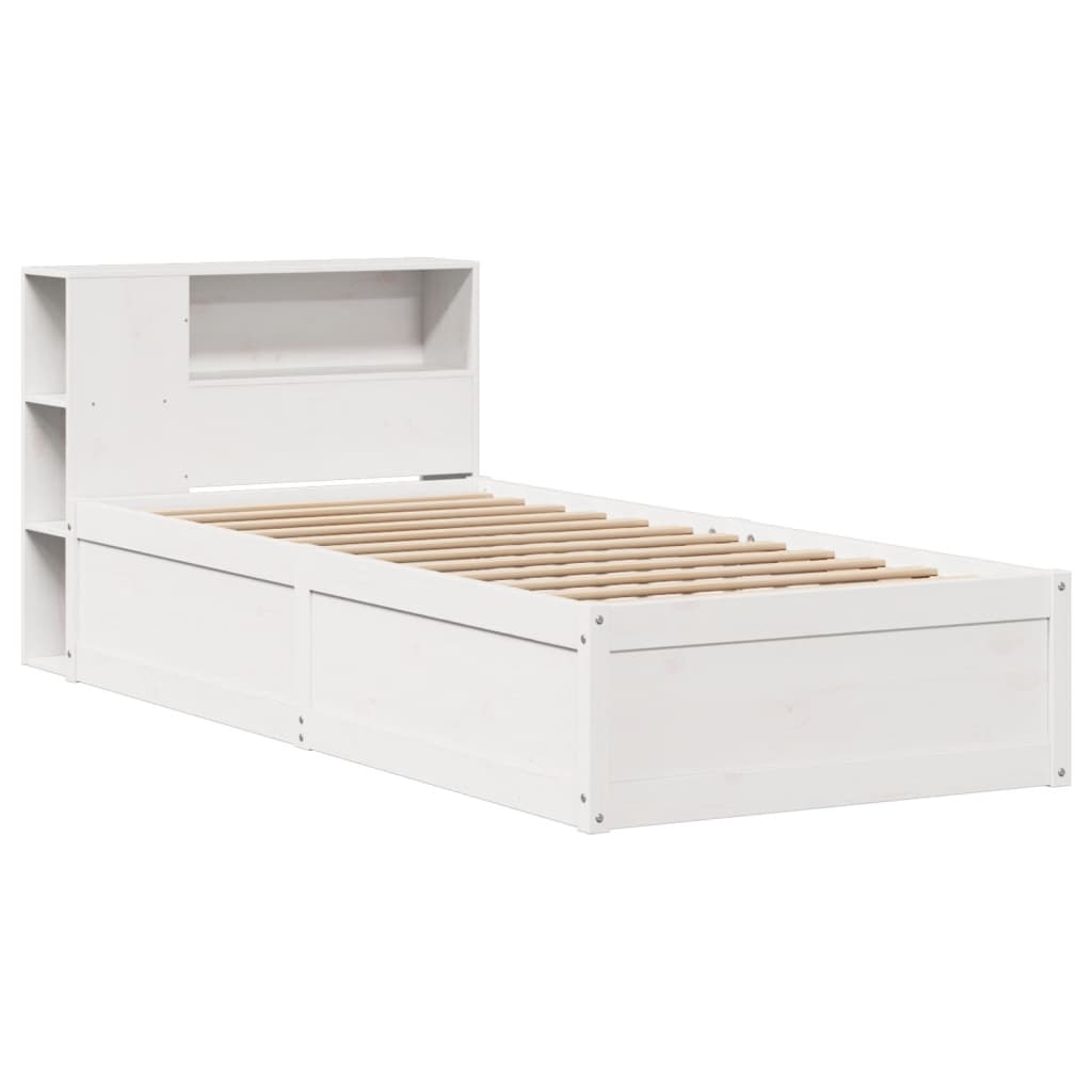 vidaXL Bedframe zonder matras massief grenenhout wit 75x190 cm afbeelding