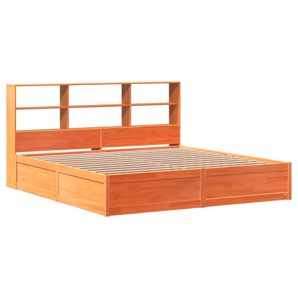 vidaXL Bedframe zonder matras massief grenenhout wasbruin 200x200 cm afbeelding