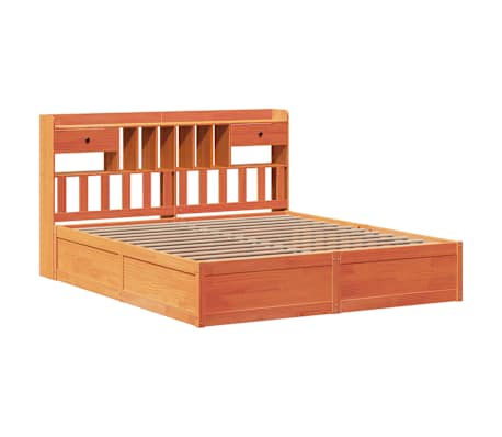 vidaXL Bedframe zonder matras massief grenenhout wasbruin 200x200 cm