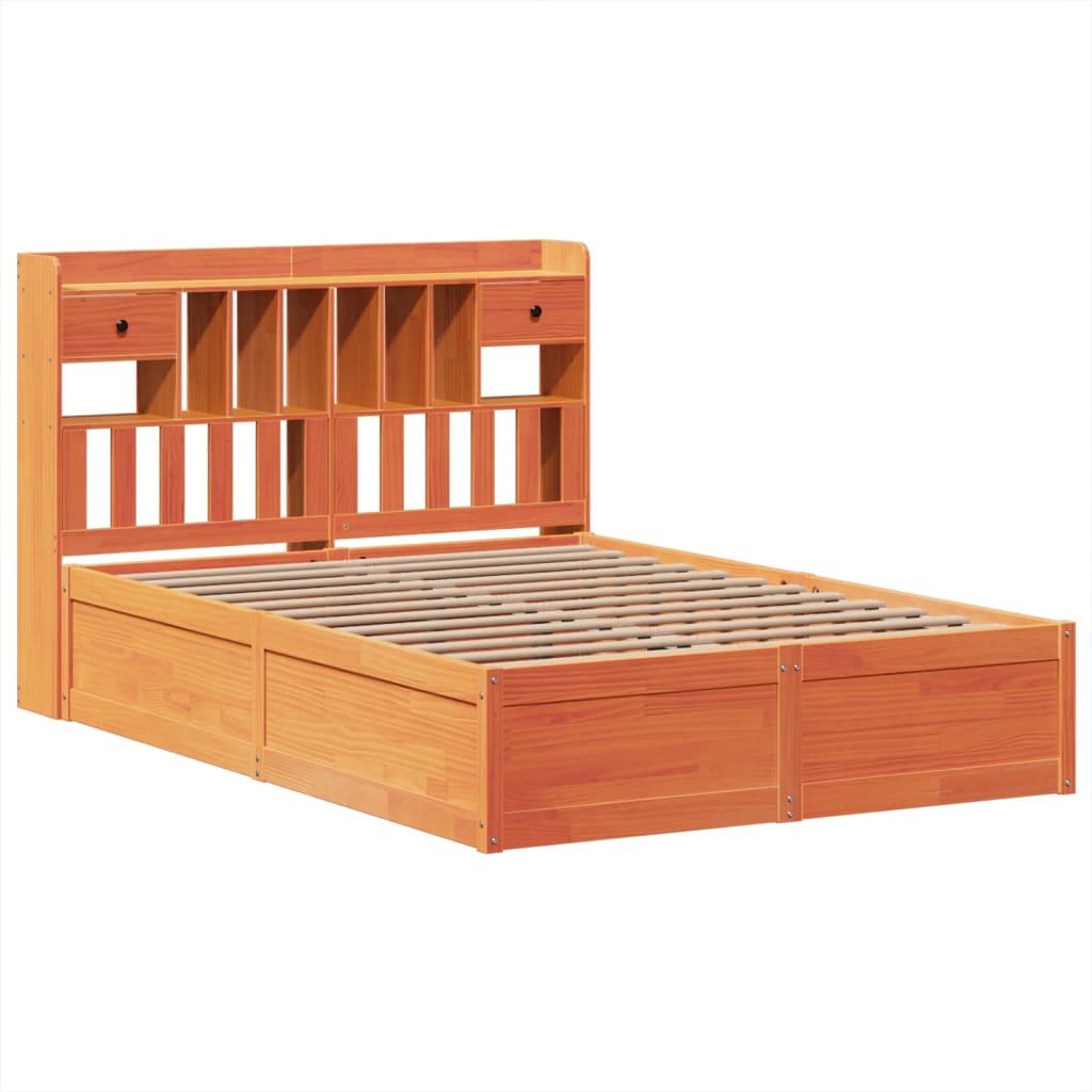 vidaXL Bedframe zonder matras massief grenenhout wasbruin 140x200 cm afbeelding