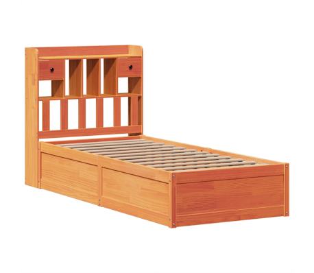 vidaXL R&uacute;mgrind &aacute;n D&yacute;nu Vaxbr&uacute;nn 90x200 cm Gegnheil Fura