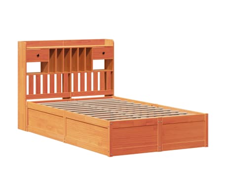 vidaXL Massivholzbett ohne Matratze Wachsbraun 120x190 cm Kiefernholz