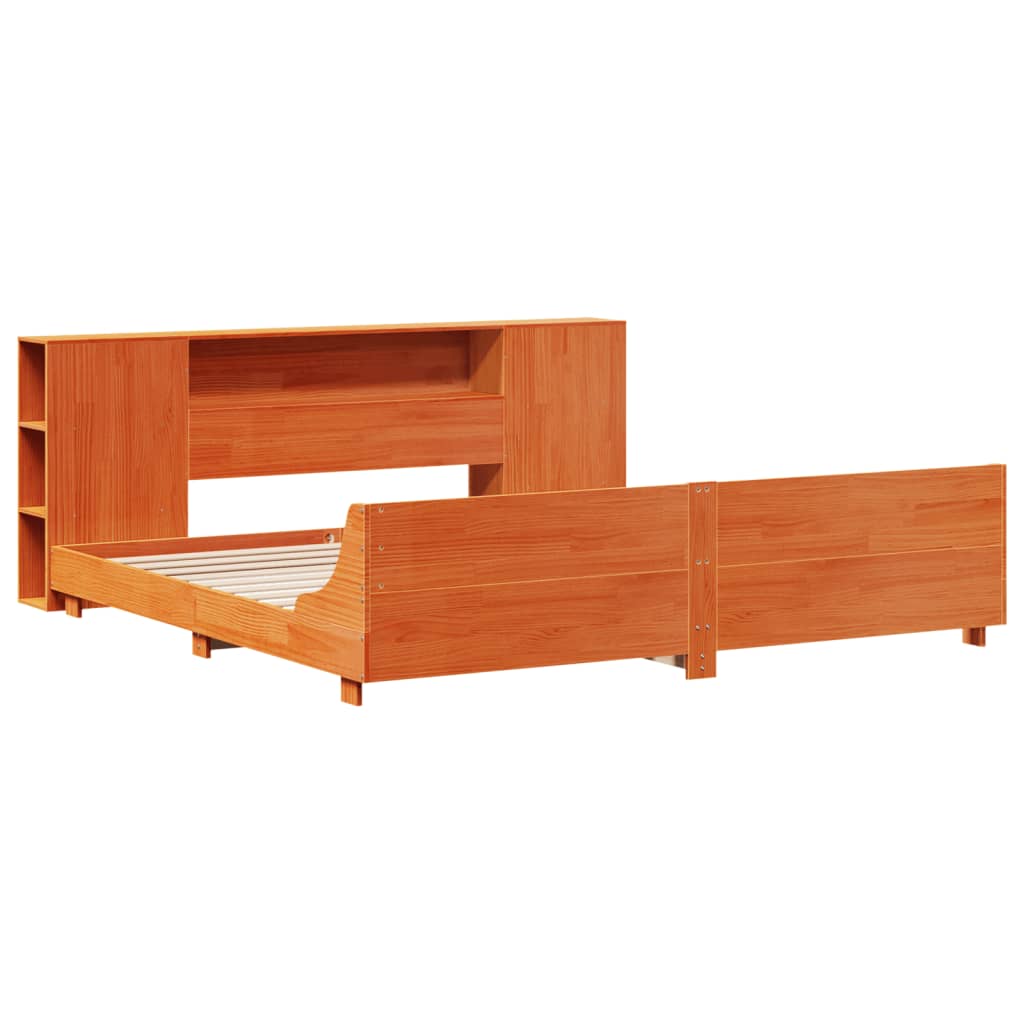 vidaXL Bedframe zonder matras massief grenenhout wasbruin 200x200 cm afbeelding