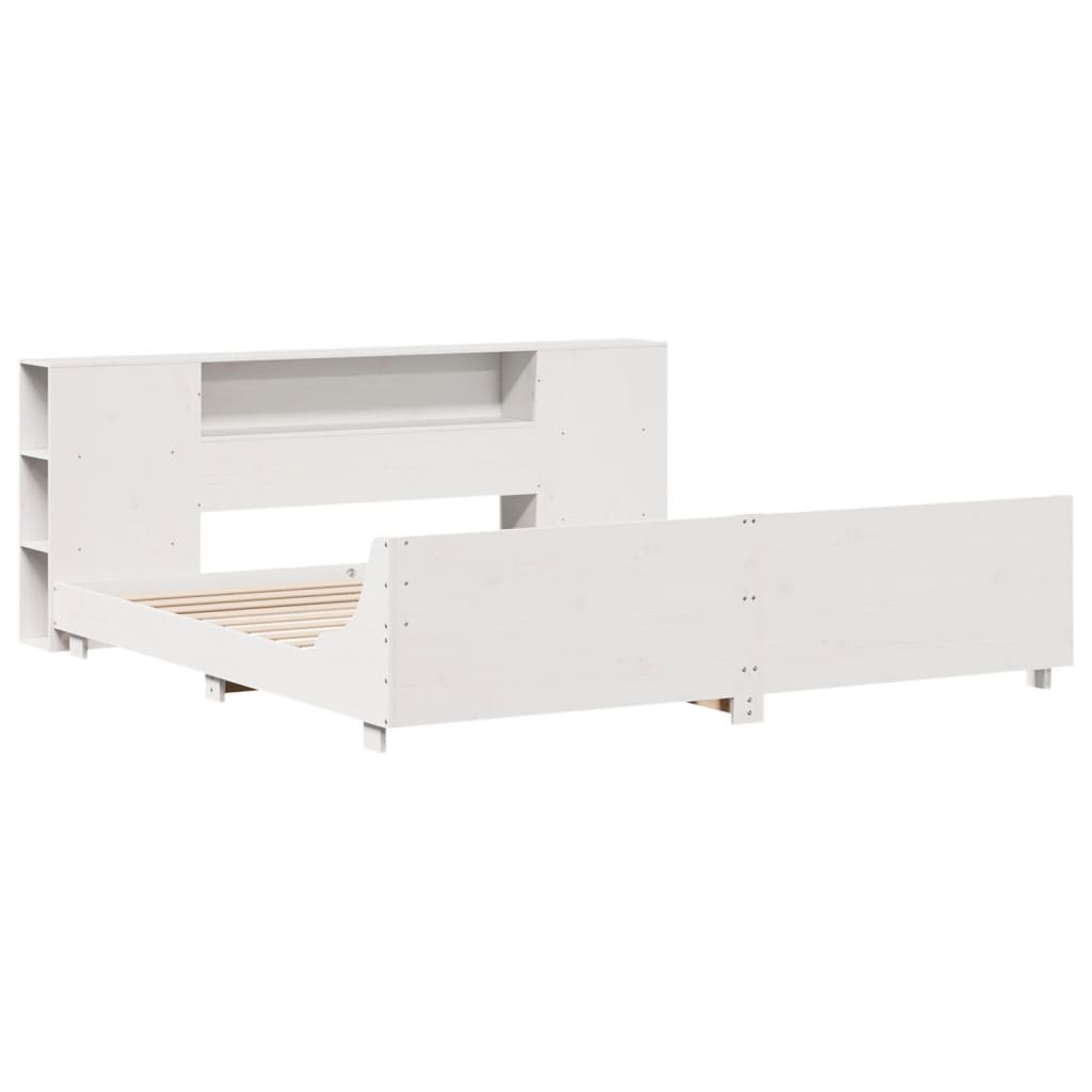 vidaXL Bedframe zonder matras massief grenenhout wit 180x200 cm afbeelding