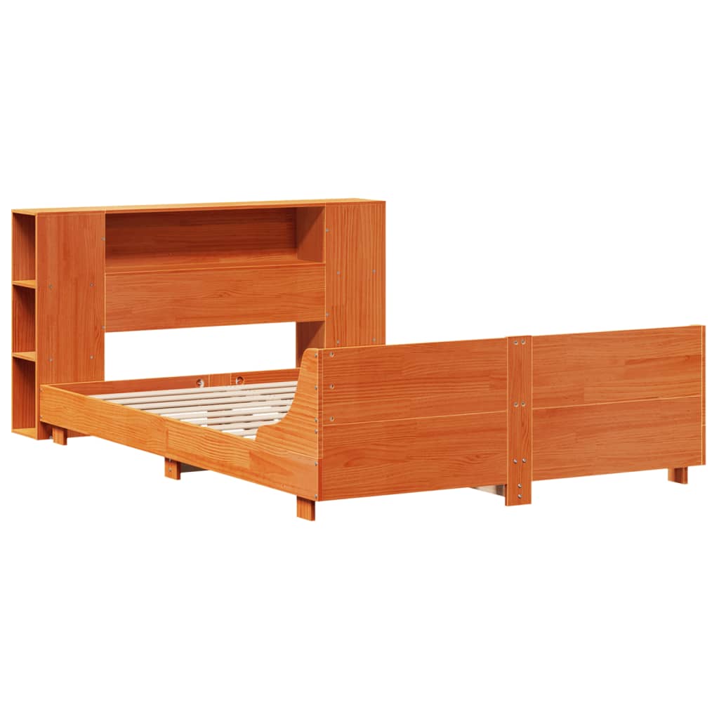 vidaXL Bedframe zonder matras massief grenenhout wasbruin 140x200 cm afbeelding