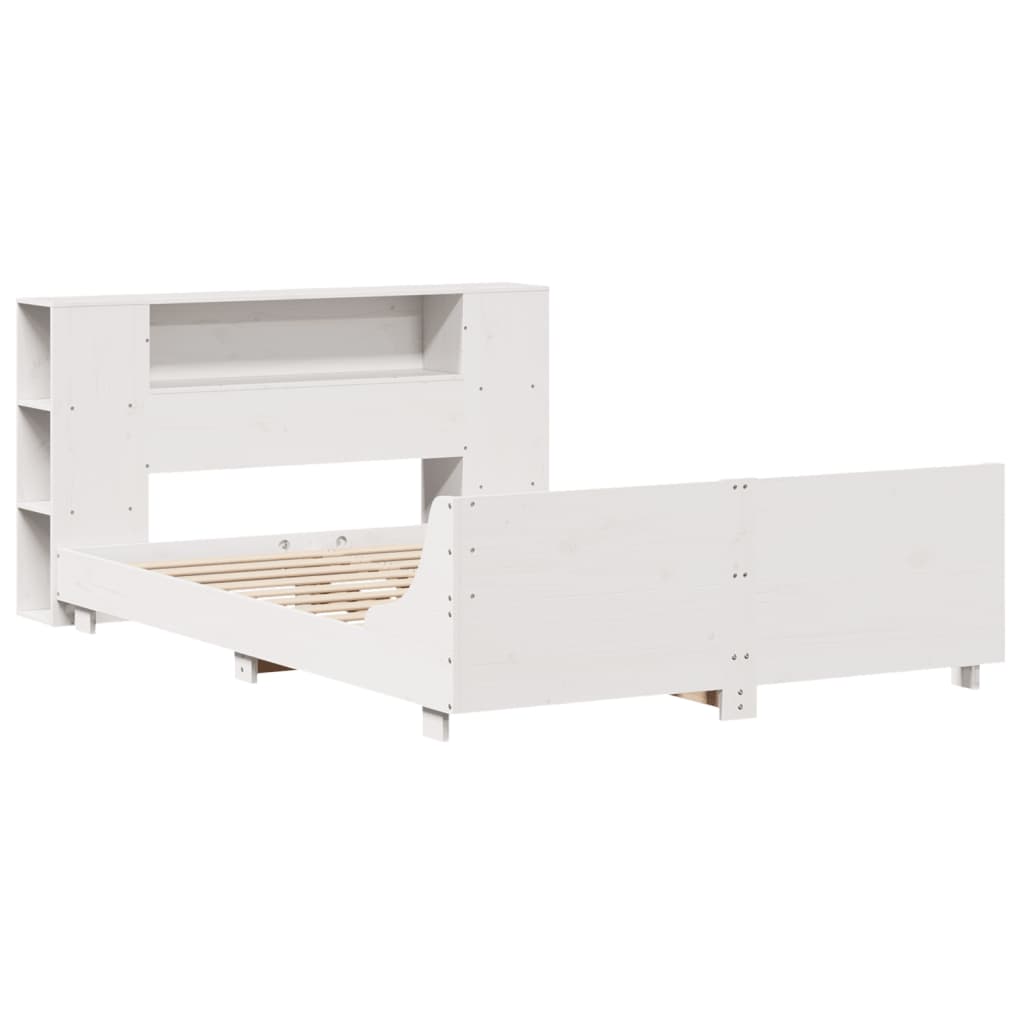 vidaXL Bedframe zonder matras massief grenenhout wit 120x200 cm afbeelding